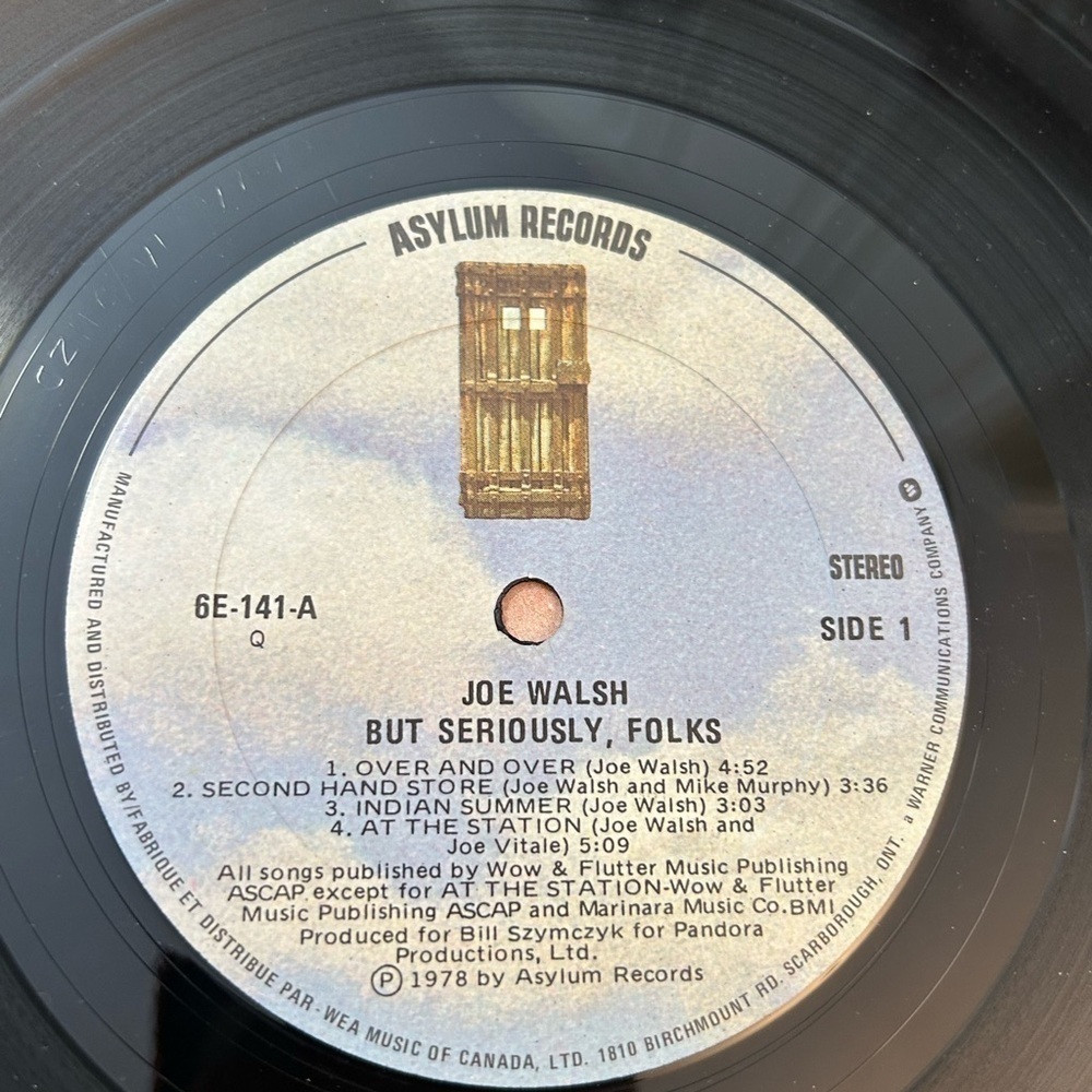 JOE WALSH But Seriously, Folks vintage first cut 1978 vinyl Lp album. 12”. 33rpm - Picture 5 of 7